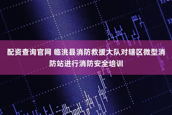 配资查询官网 临洮县消防救援大队对辖区微型消防站进行消防安全培训