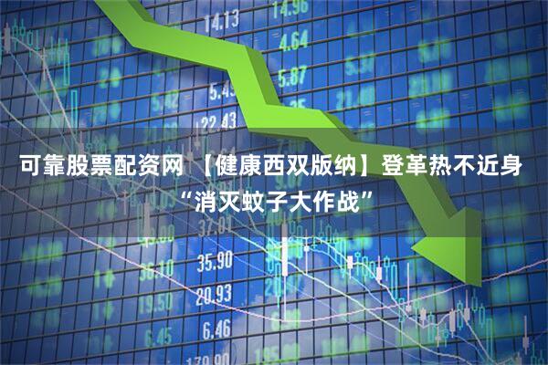 可靠股票配资网 【健康西双版纳】登革热不近身 “消灭蚊子大作战”